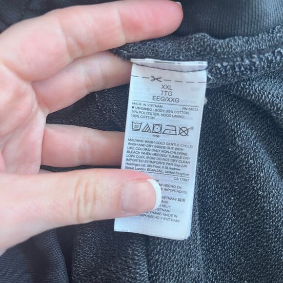 Gap Black Full Zip Hooded Sweatshirt Size XXL - Picture 5 of 6